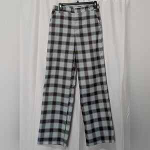 Urban Outfitters Plaid Wide Leg Pants - Brown and Blue Size 6